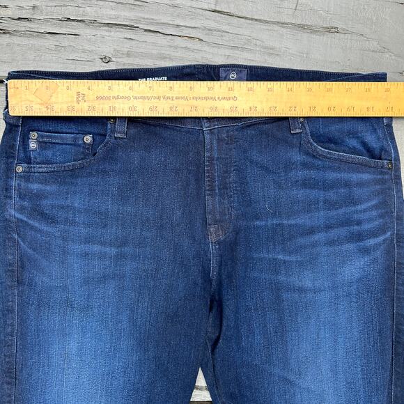 Men's AG Blue Jeans The Graduate Tailored Leg 38x30.5" - Picture 6 of 8